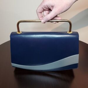 Mid Century Modern- Japanese -Structured- Leather- Handbag